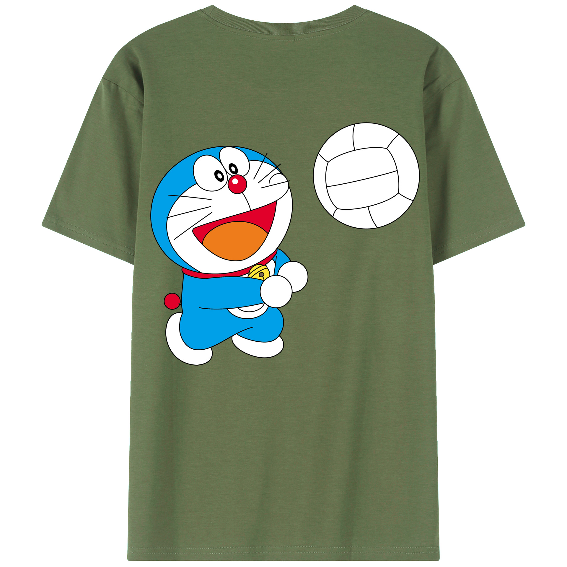 （画像用） ドラえもん Doraemon 綿100％ メンズ半袖Tシャツ（バックプリント） 通気性